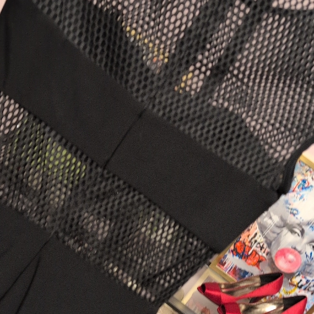 Mac Duggal Black Mesh Midi Dress - Picture 7 of 9